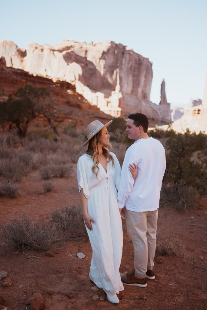This couple went hiking for their desert wedding day. They adventured around Moab and Canyonlands and off roaded to secluded cliffs.